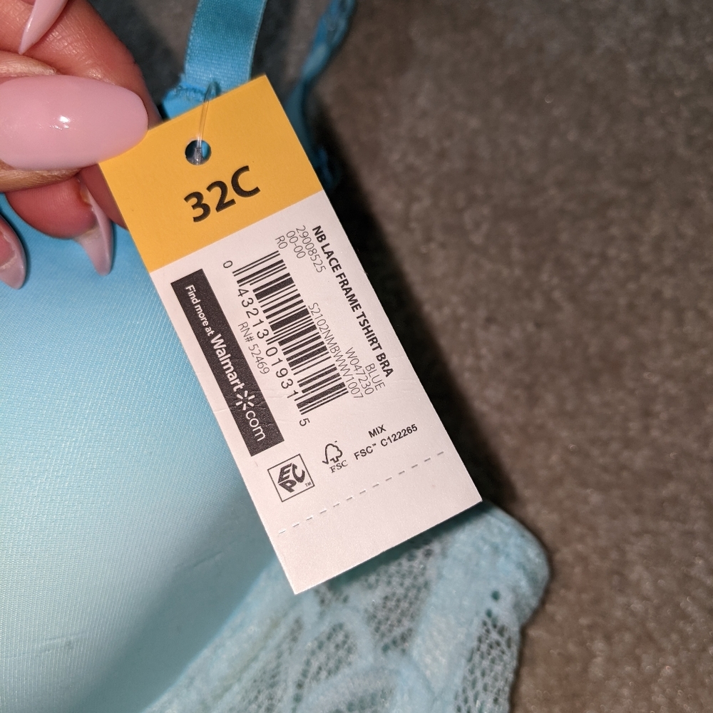 Nwt no boundaries lace frame tshirt blue bra - Picture 15 of 16